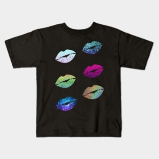 Ombre Faux Glitter Lips Pack Kids T-Shirt